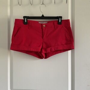 Abercrombie & Fitch Vintage Low-Rise Y2K Red Shorts Cuffed Hem Summer Size 6